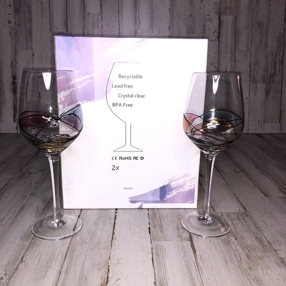 Hand Painted 15oz Wine Glass Set of 2 - Picture 7 of 8